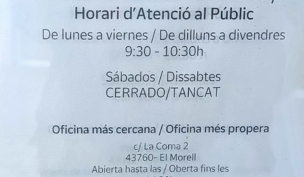 Oficina de Correos Oficina Rural de Correos Carretera de Valls Vilallonga del Camp